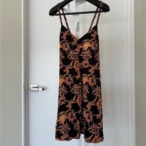 Tigerlily Black and Orange Patterned Mini Dress